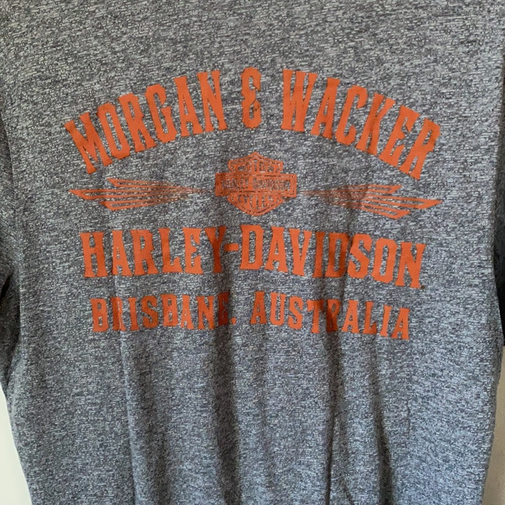 ❤️SOLD❤️ Morgan & Wacker Harley Davidson Mens Shirt Reg Fit Medium Grey - Picture 5 of 7